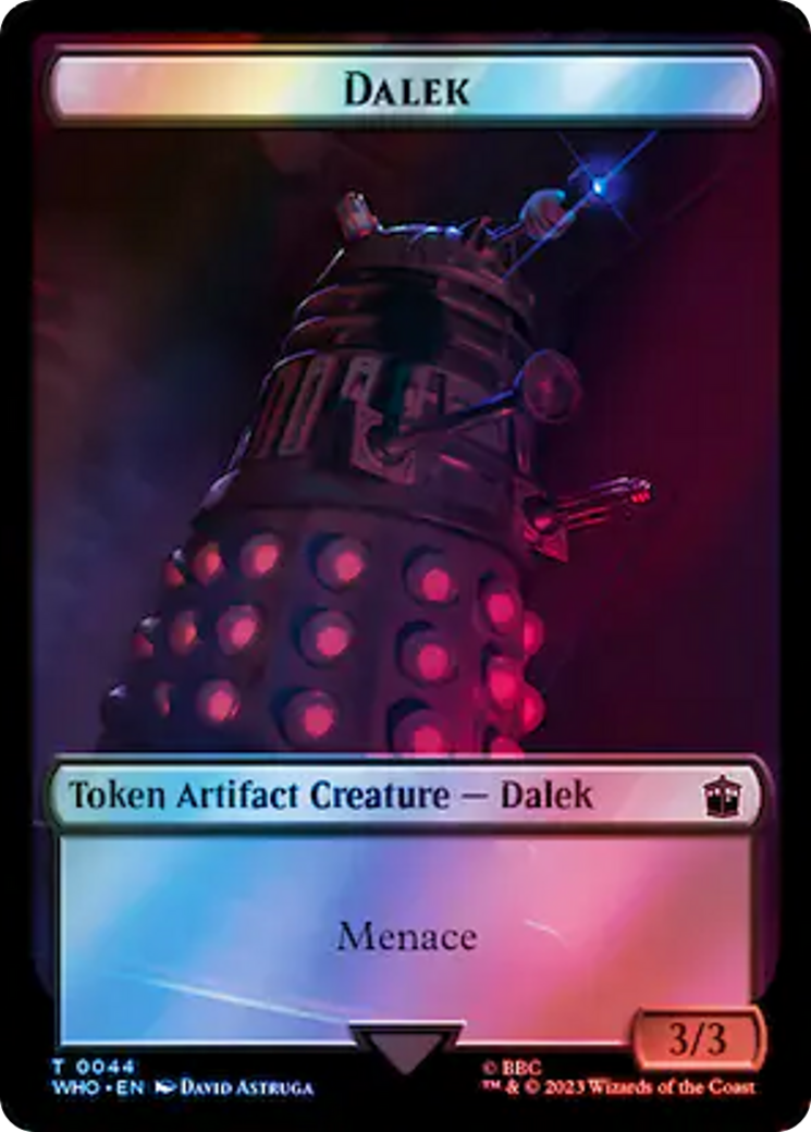 Dalek // Dinosaur Double-Sided Token (Surge Foil) [Doctor Who Tokens] | Yard's Games Ltd