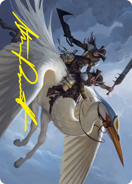 Gryffwing Cavalry Art Card (Gold-Stamped Signature) [Innistrad: Crimson Vow Art Series] | Yard's Games Ltd