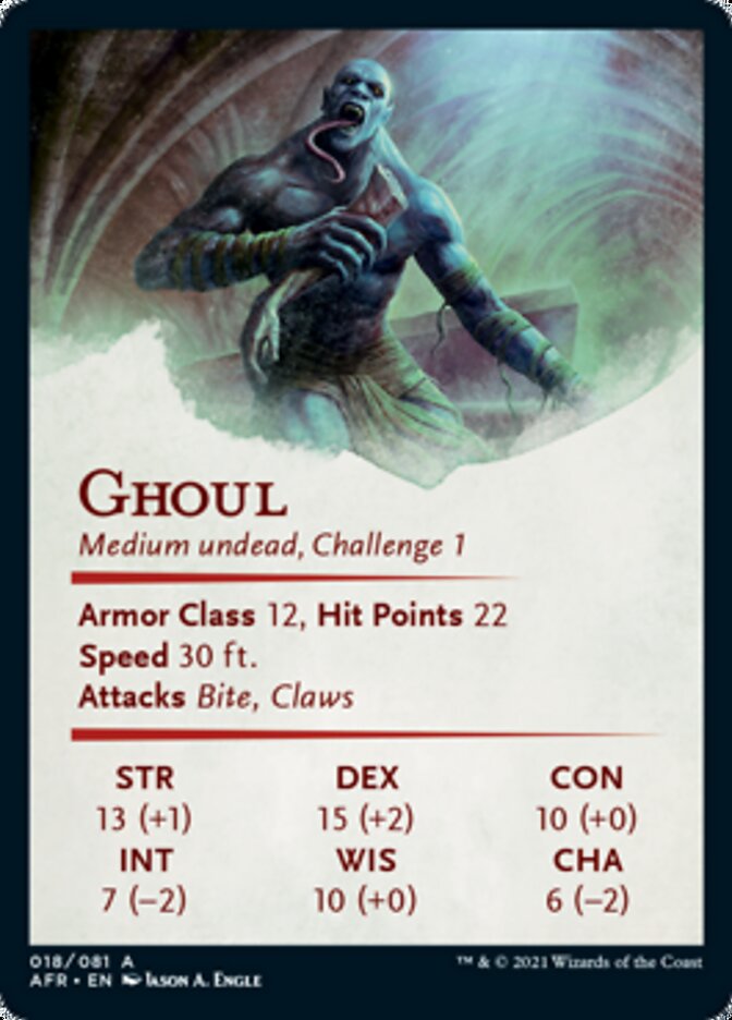 Ghoul Art Card (Gold-Stamped Signature) [Dungeons & Dragons: Adventures in the Forgotten Realms Art Series] | Yard's Games Ltd