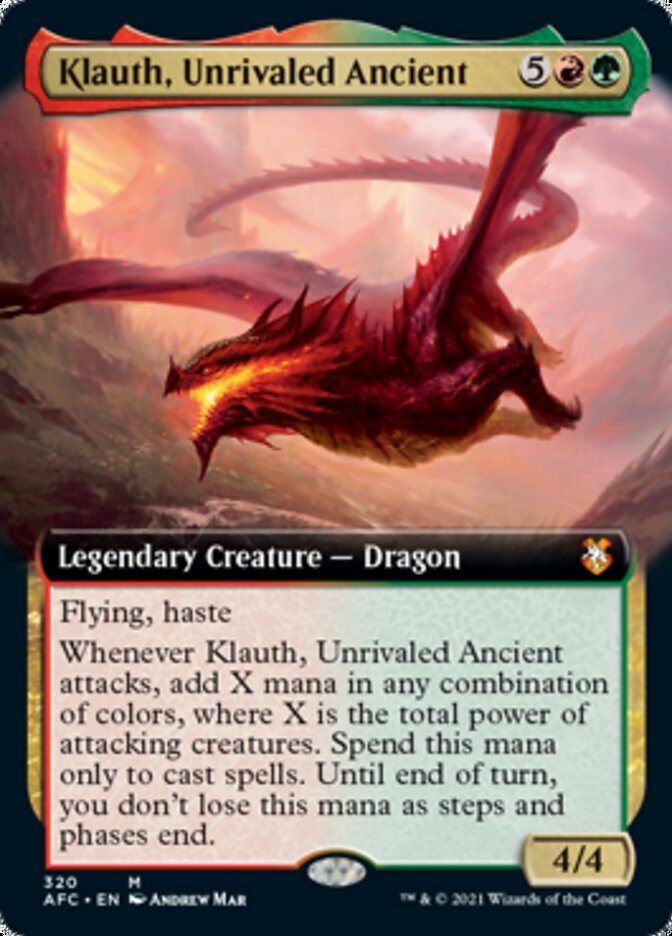 Klauth, Unrivaled Ancient (Extended Art) [Dungeons & Dragons: Adventures in the Forgotten Realms Commander] | Yard's Games Ltd