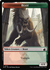 Goblin (0008) // Beast Double-Sided Token [Ravnica Remastered Tokens] | Yard's Games Ltd