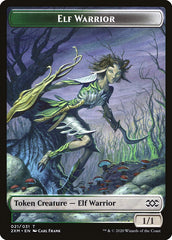 Golem // Elf Warrior Double-Sided Token [Double Masters Tokens] | Yard's Games Ltd