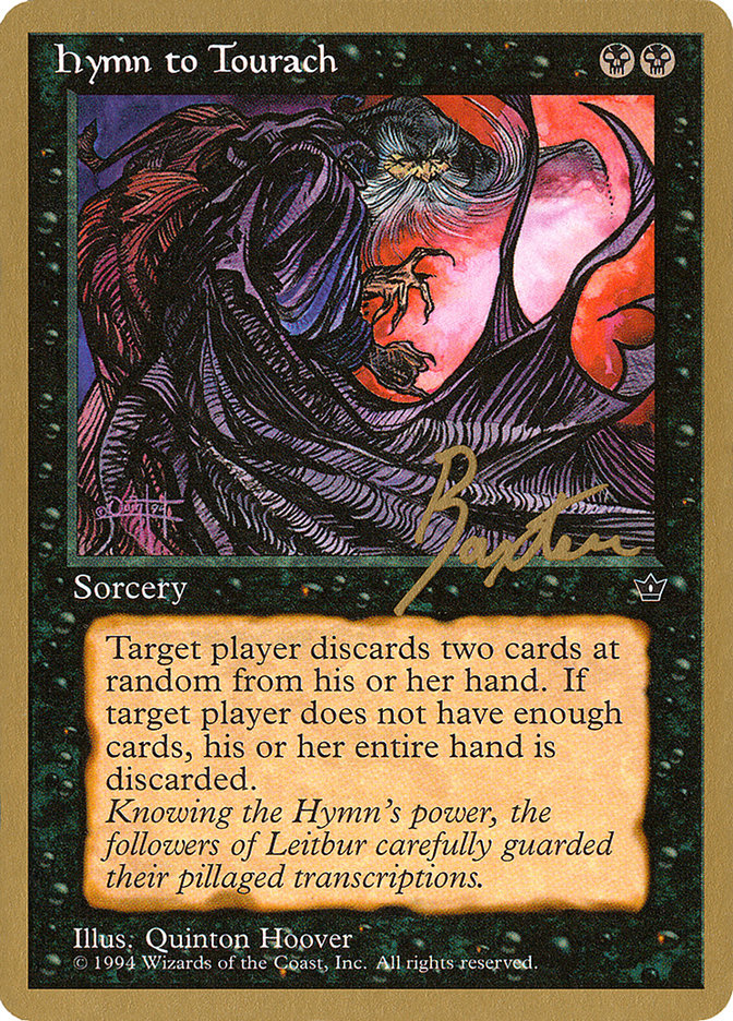 Hymn to Tourach (Cloak) (George Baxter) [Pro Tour Collector Set] | Yard's Games Ltd