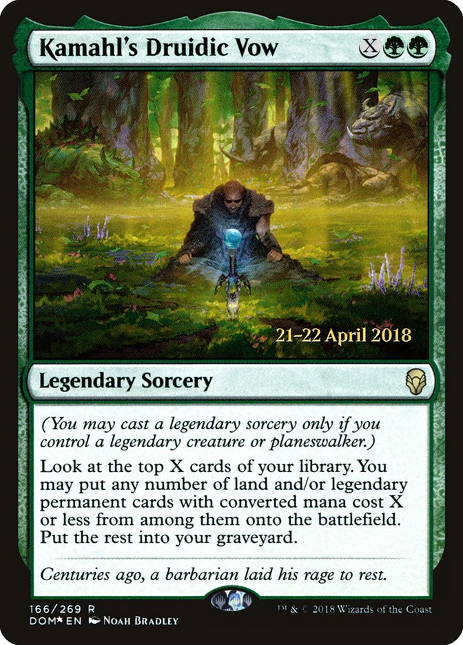 Kamahl's Druidic Vow [Dominaria Prerelease Promos] | Yard's Games Ltd