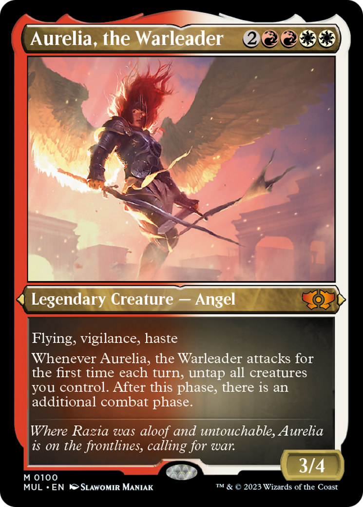 Aurelia, the Warleader (Foil Etched) [Multiverse Legends] | Yard's Games Ltd