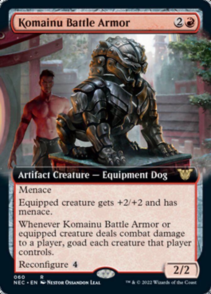 Komainu Battle Armor (Extended Art) [Kamigawa: Neon Dynasty Commander] | Yard's Games Ltd