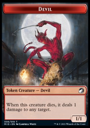 Wolf // Devil Double-Sided Token [Innistrad: Midnight Hunt Tokens] | Yard's Games Ltd