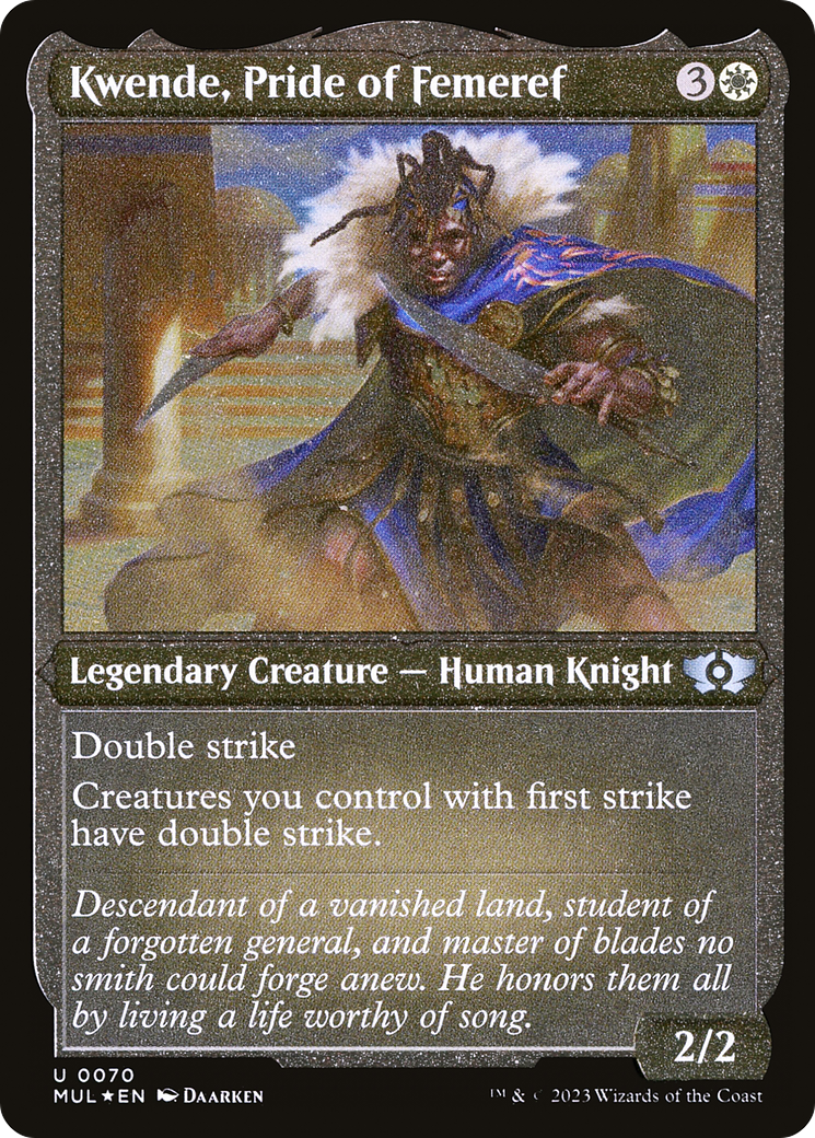 Kwende, Pride of Femeref (Foil Etched) [Multiverse Legends] | Yard's Games Ltd