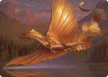 Adult Gold Dragon Art Card [Dungeons & Dragons: Adventures in the Forgotten Realms Art Series] | Yard's Games Ltd