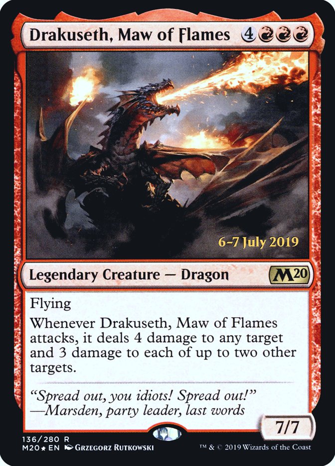 Drakuseth, Maw of Flames [Core Set 2020 Prerelease Promos] | Yard's Games Ltd