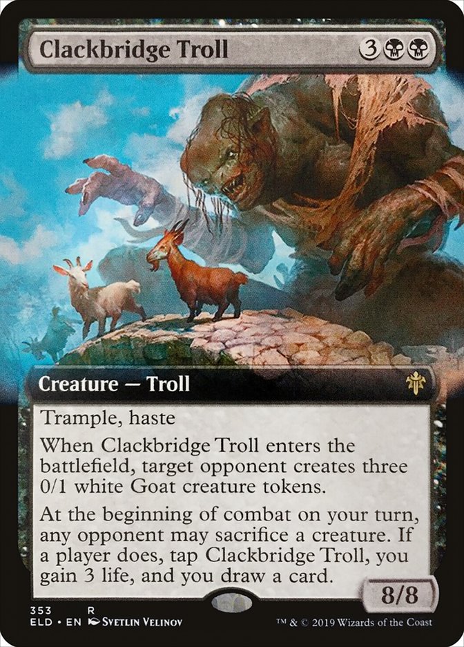 Clackbridge Troll (Extended Art) [Throne of Eldraine] | Yard's Games Ltd