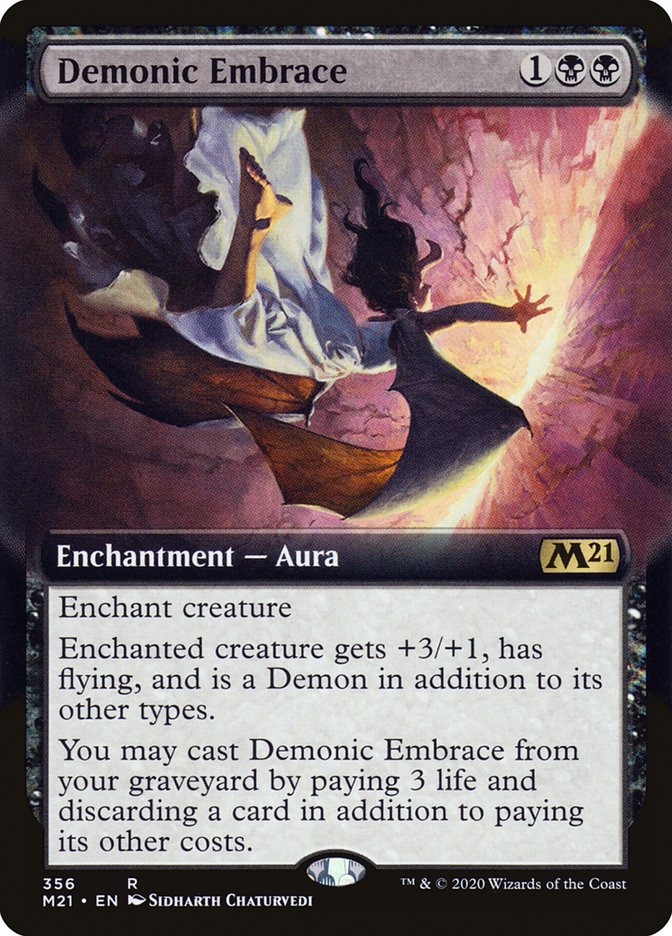 Demonic Embrace (Extended Art) [Core Set 2021] | Yard's Games Ltd