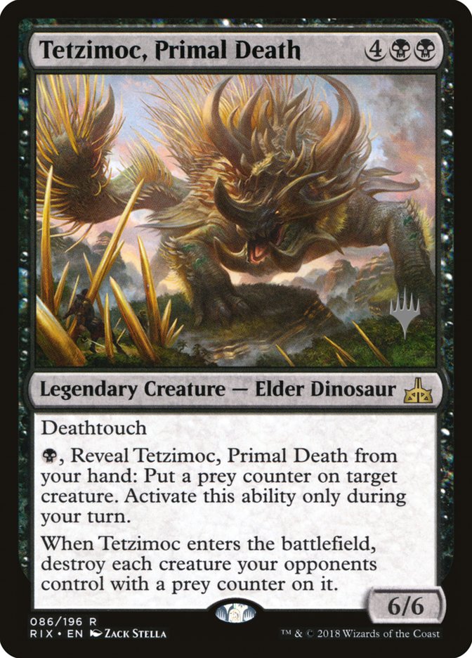 Tetzimoc, Primal Death (Promo Pack) [Rivals of Ixalan Promos] | Yard's Games Ltd