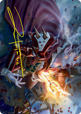 Flame-Blessed Bolt Art Card (Gold-Stamped Signature) [Innistrad: Crimson Vow Art Series] | Yard's Games Ltd