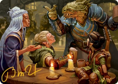 You Meet in a Tavern Art Card (Gold-Stamped Signature) [Dungeons & Dragons: Adventures in the Forgotten Realms Art Series] | Yard's Games Ltd