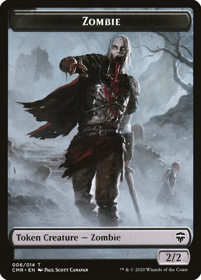 Elf Warrior // Zombie Double-Sided Token [Commander Legends Tokens] | Yard's Games Ltd