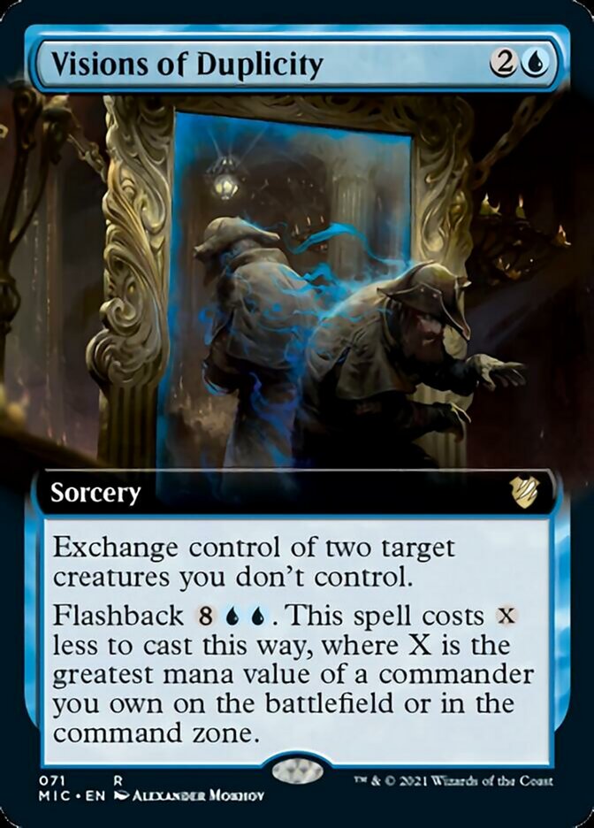 Visions of Duplicity (Extended Art) [Innistrad: Midnight Hunt Commander] | Yard's Games Ltd