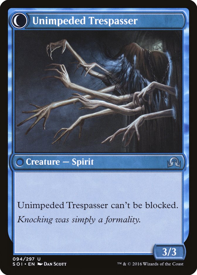 Uninvited Geist // Unimpeded Trespasser [Shadows over Innistrad] | Yard's Games Ltd