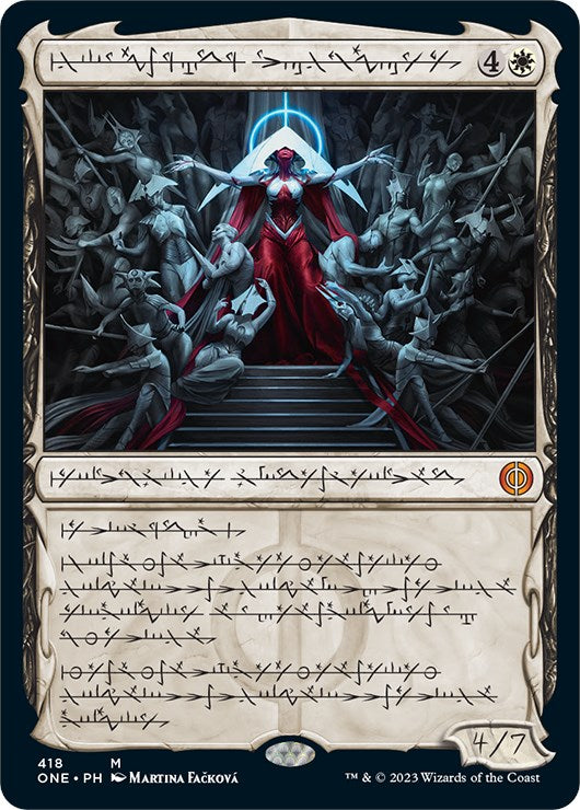 Elesh Norn, Mother of Machines (Phyrexian Step-and-Compleat Foil) [Phyrexia: All Will Be One] | Yard's Games Ltd