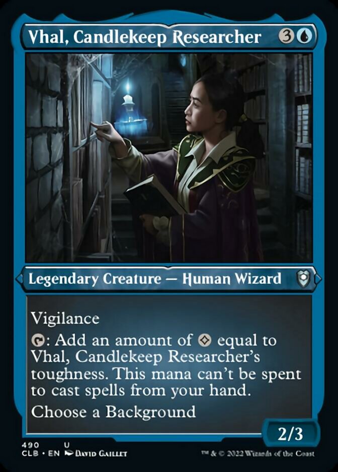 Vhal, Candlekeep Researcher (Foil Etched) [Commander Legends: Battle for Baldur's Gate] | Yard's Games Ltd