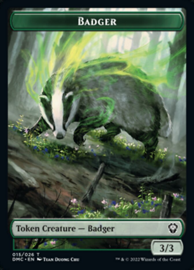 Bird (002) // Badger Double-Sided Token [Dominaria United Tokens] | Yard's Games Ltd