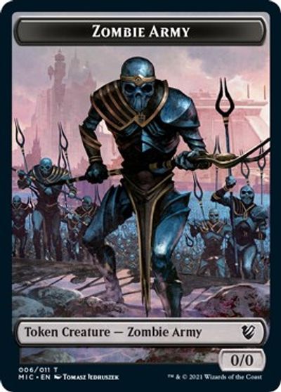 Zombie (005) // Zombie Army Double-Sided Token [Innistrad: Midnight Hunt Commander Tokens] | Yard's Games Ltd