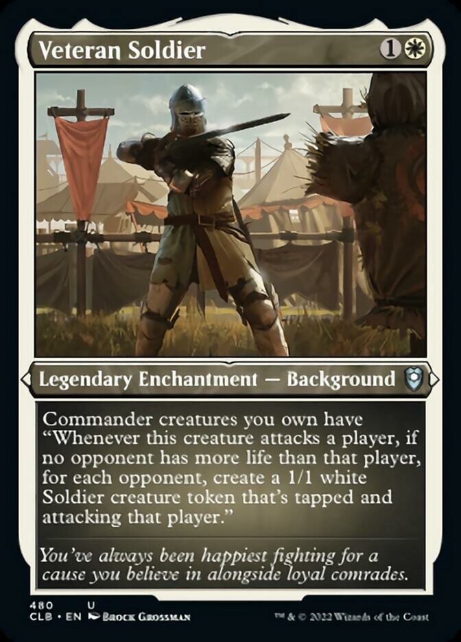 Veteran Soldier (Foil Etched) [Commander Legends: Battle for Baldur's Gate] | Yard's Games Ltd