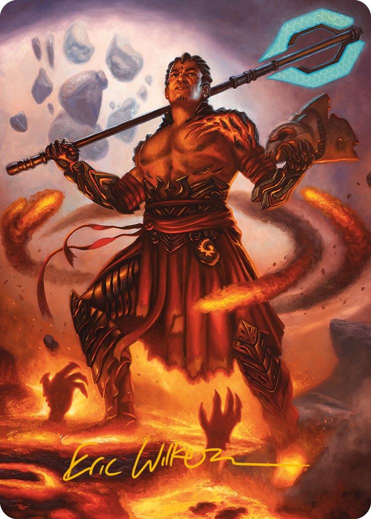 Koth, Fire of Resistance Art Card (Gold-Stamped Signature) [Phyrexia: All Will Be One Art Series] | Yard's Games Ltd