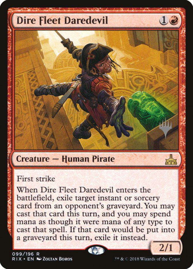 Dire Fleet Daredevil (Promo Pack) [Rivals of Ixalan Promos] | Yard's Games Ltd