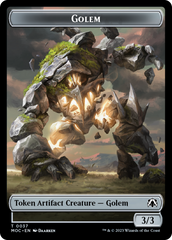 Golem // Blood Double-Sided Token [March of the Machine Commander Tokens] | Yard's Games Ltd