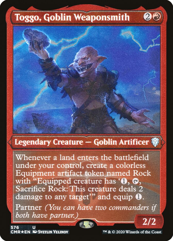 Toggo, Goblin Weaponsmith (Etched) [Commander Legends] | Yard's Games Ltd