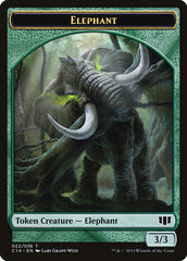 Elephant // Elf Warrior Double-Sided Token [Commander 2014 Tokens] | Yard's Games Ltd