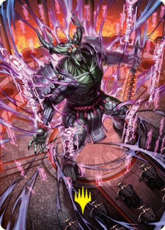 Hidetsugu, Devouring Chaos Art Card (Gold-Stamped Signature) [Kamigawa: Neon Dynasty Art Series] | Yard's Games Ltd