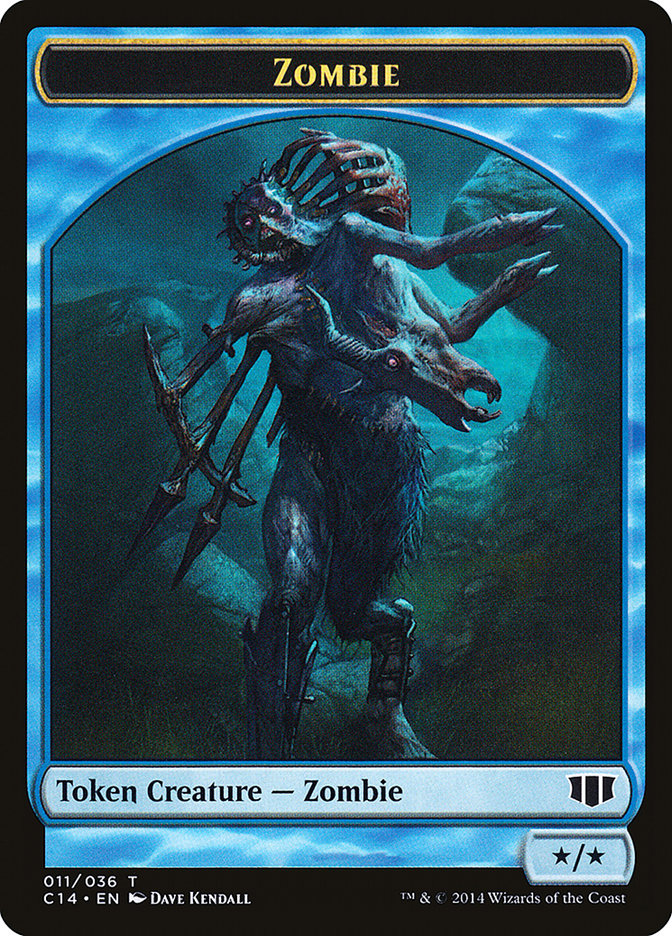 Teferi, Temporal Archmage Emblem // Zombie (011/036) Double-Sided Token [Commander 2014 Tokens] | Yard's Games Ltd