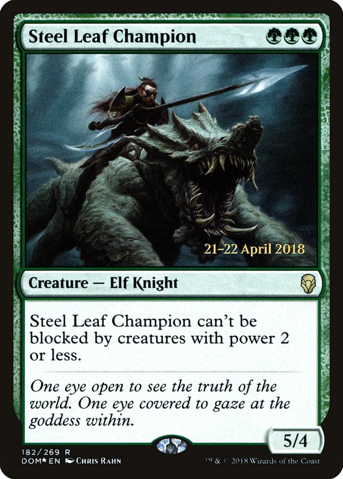 Steel Leaf Champion [Dominaria Prerelease Promos] | Yard's Games Ltd