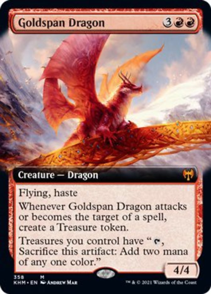 Goldspan Dragon (Extended Art) [Kaldheim] | Yard's Games Ltd