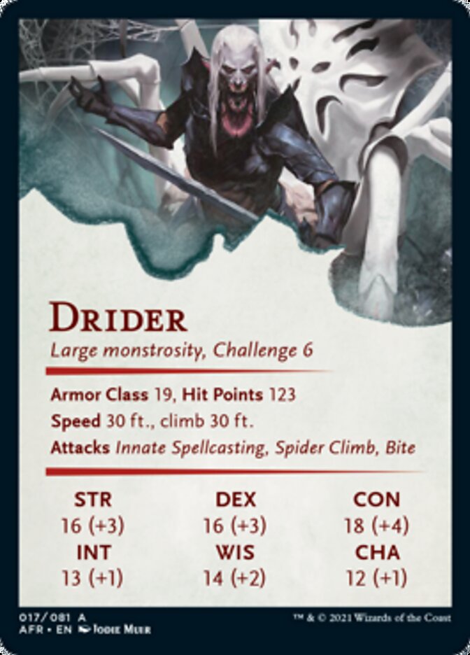 Drider Art Card [Dungeons & Dragons: Adventures in the Forgotten Realms Art Series] | Yard's Games Ltd