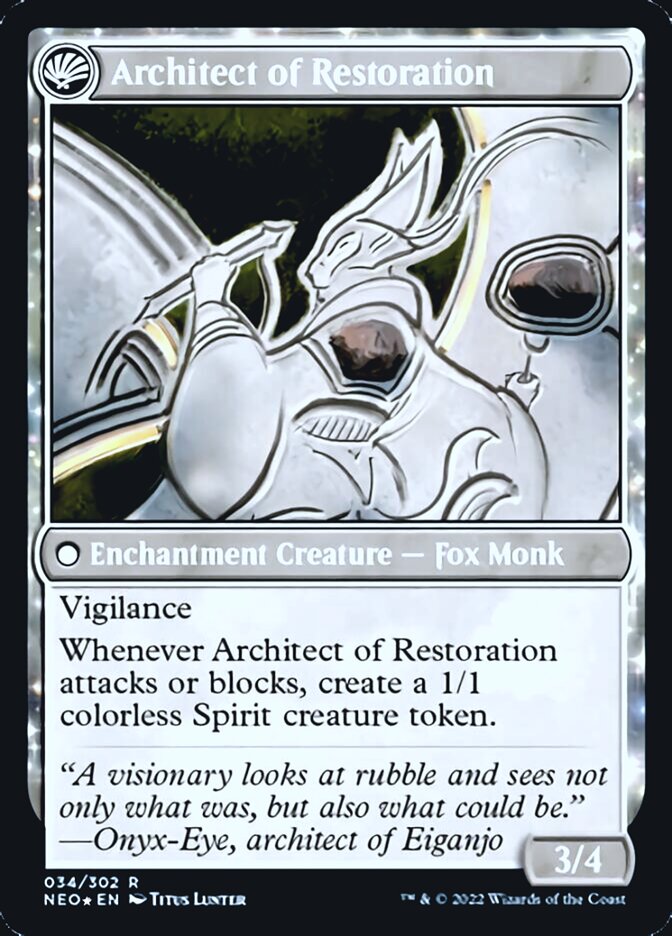 The Restoration of Eiganjo // Architect of Restoration [Kamigawa: Neon Dynasty Prerelease Promos] | Yard's Games Ltd