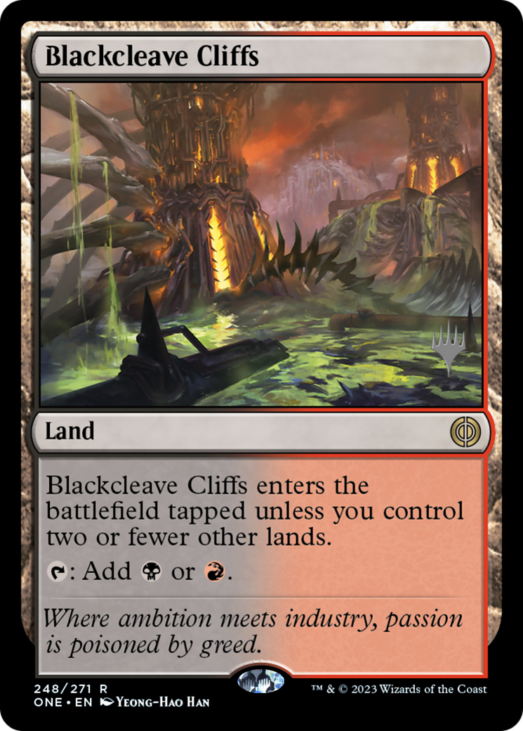 Blackcleave Cliffs (Promo Pack) [Phyrexia: All Will Be One Promos] | Yard's Games Ltd