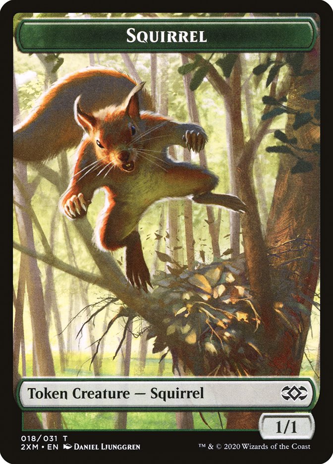 Demon // Squirrel Double-Sided Token [Double Masters Tokens] | Yard's Games Ltd