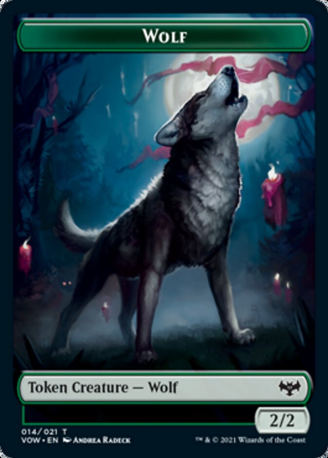 Blood // Wolf (014) Double-Sided Token [Innistrad: Crimson Vow Tokens] | Yard's Games Ltd