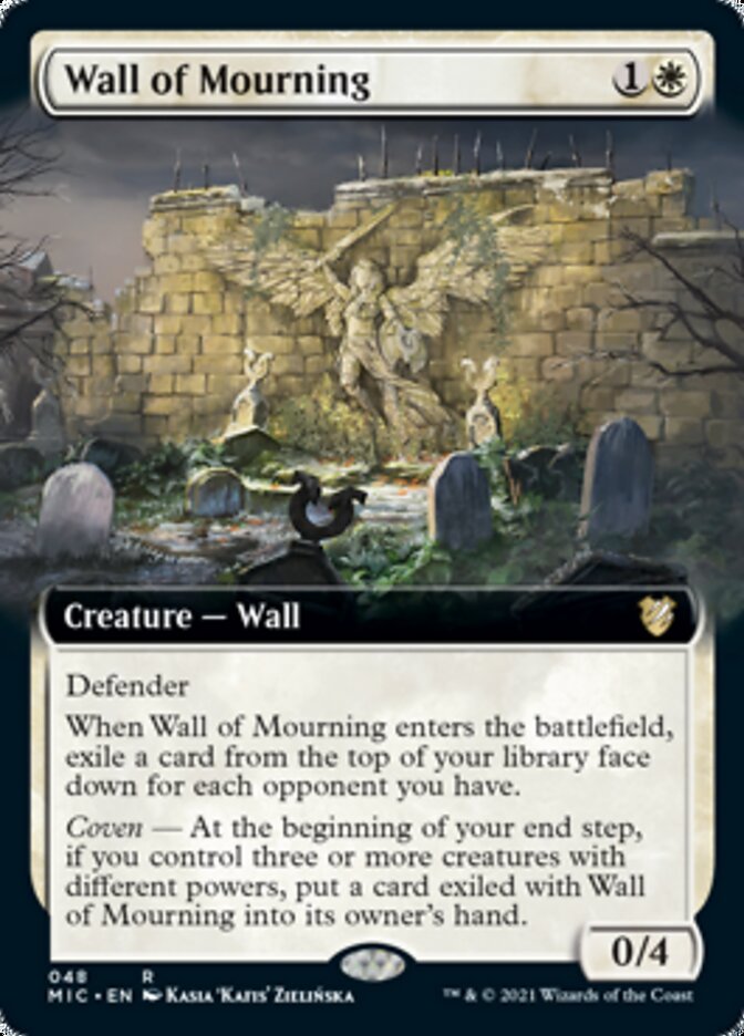 Wall of Mourning (Extended Art) [Innistrad: Midnight Hunt Commander] | Yard's Games Ltd