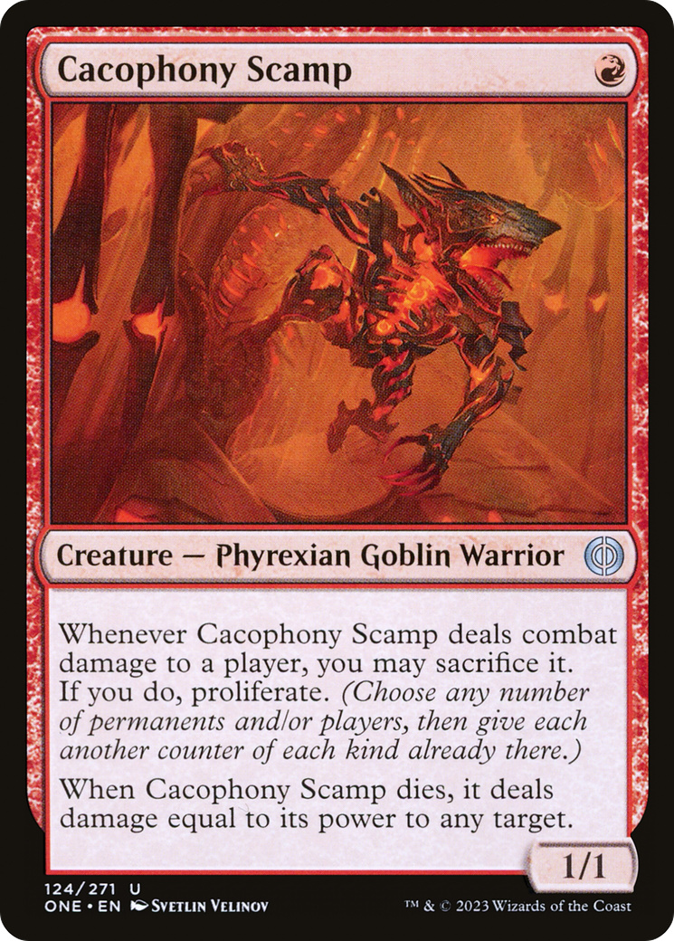 Cacophony Scamp [Phyrexia: All Will Be One] | Yard's Games Ltd