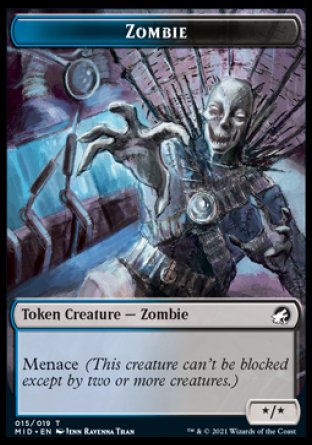 Zombie Token (015) [Innistrad: Midnight Hunt Tokens] | Yard's Games Ltd