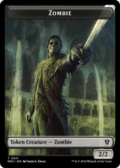 Vizier of Many Faces // Zombie Double-Sided Token [Murders at Karlov Manor Commander Tokens] | Yard's Games Ltd