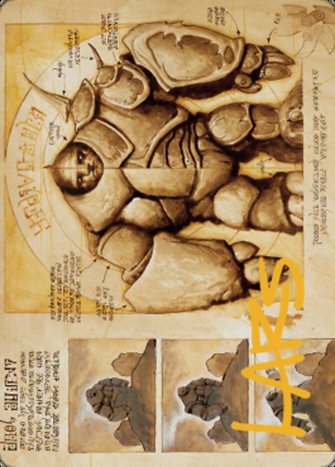 Precursor Golem Art Card (Gold-Stamped Signature) [The Brothers' War Art Series] | Yard's Games Ltd