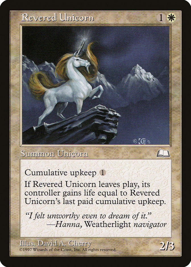 Revered Unicorn [Weatherlight] | Yard's Games Ltd