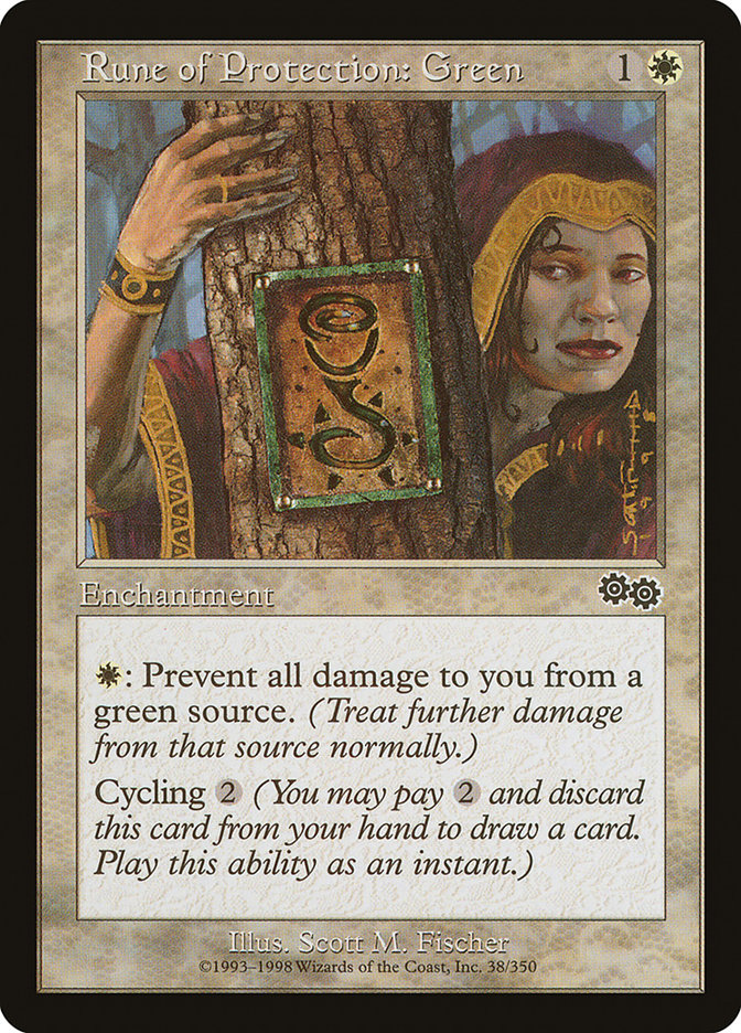 Rune of Protection: Green [Urza's Saga] | Yard's Games Ltd