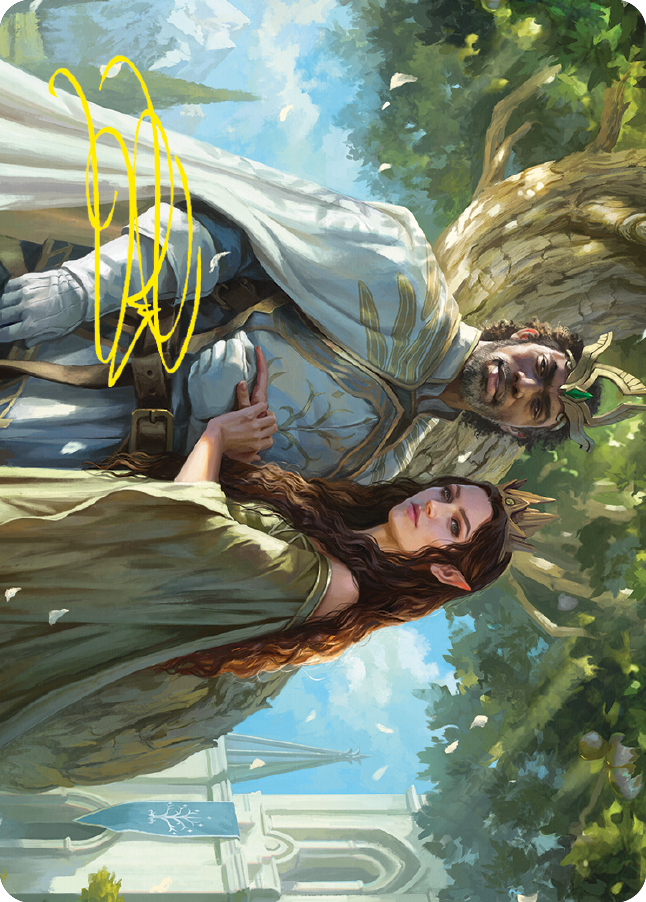 Aragorn and Arwen, Wed Art Card (Gold-Stamped Signature) [The Lord of the Rings: Tales of Middle-earth Art Series] | Yard's Games Ltd