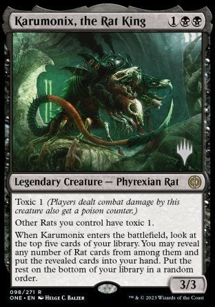 Karumonix, the Rat King (Promo Pack) [Phyrexia: All Will Be One Promos] | Yard's Games Ltd